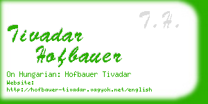 tivadar hofbauer business card